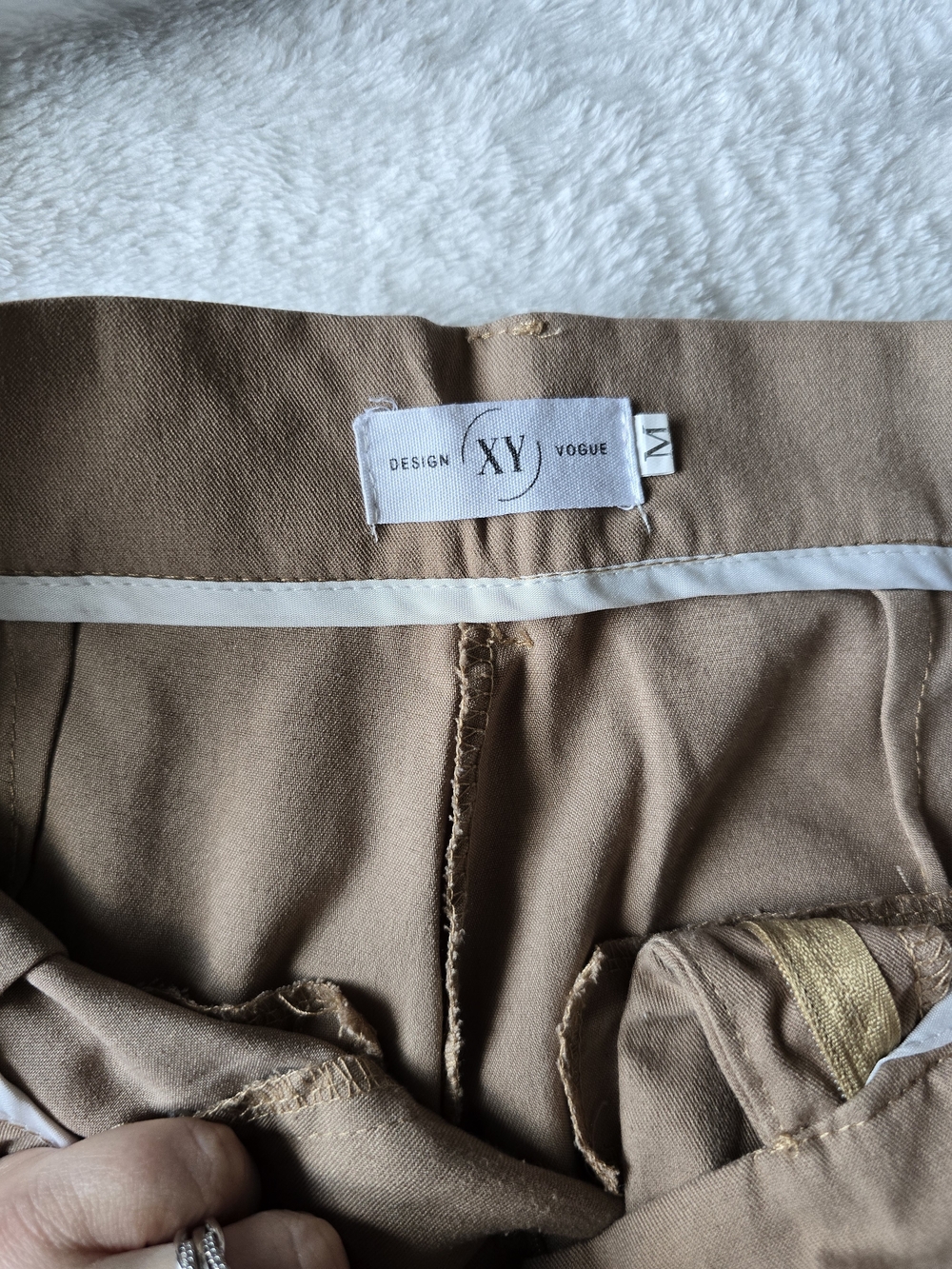 Design ​XY Vogue Camel Brown Pleated Straight Leg Tailored Pants Medium - Picture 3 of 8
